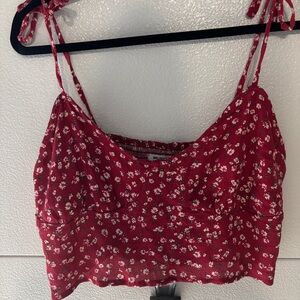 Melrose Place burgundy cropped top L